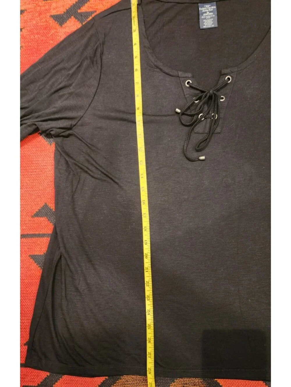 NEW Faded Glory Black Lace-Up Tunic Top and 2 Basic Black Super Soft TEES. 3X - Picture 13 of 16